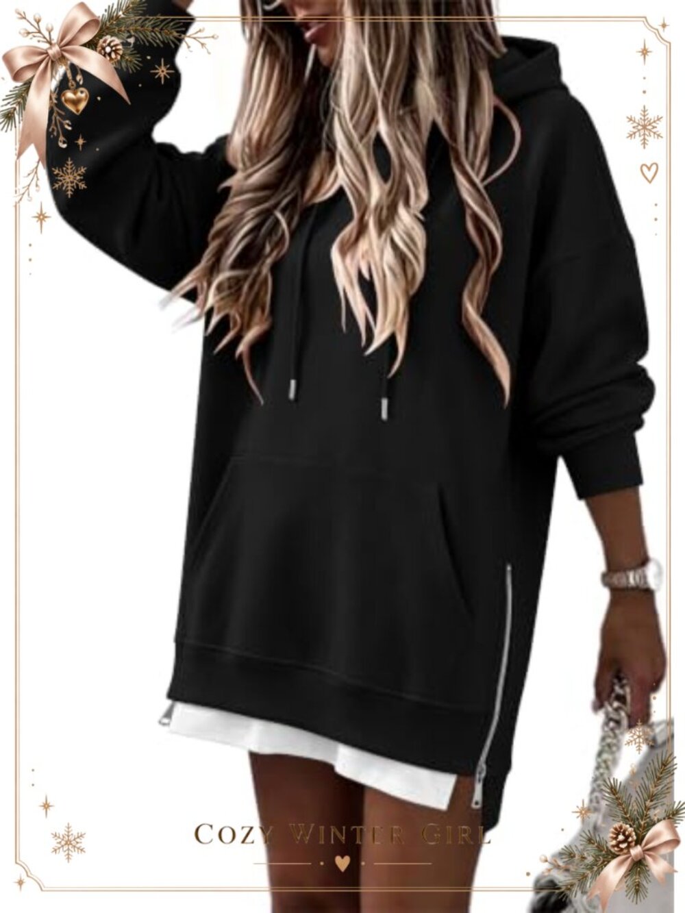 Oversized Pullover Hoodie Long Sleeve Kangaroo Pocket Drawstring